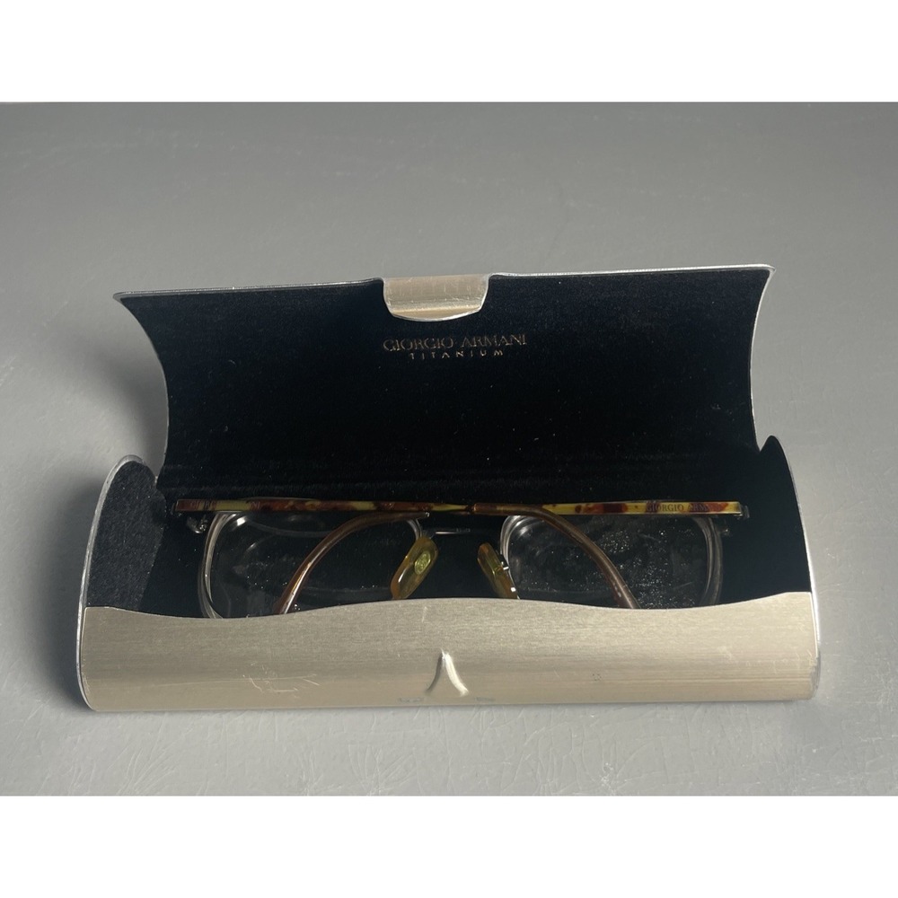 Vintage Giorgio Armani 236 961 Tortoise Gunmetal Eyeglasses Frame Only 53-19-135